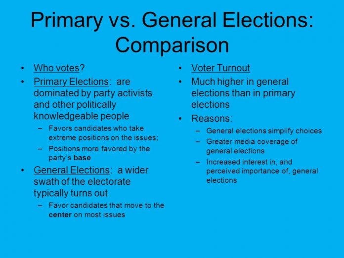 Difference between primary and general election