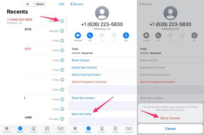 How to block a number on iphone
