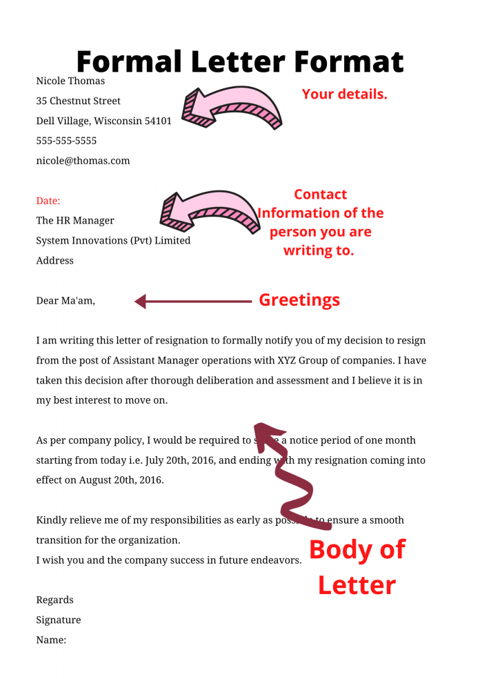 How to write a formal letter?