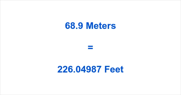 68.9 inches to feet?